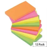 75 x 75mm Fluorescent post it pack 12