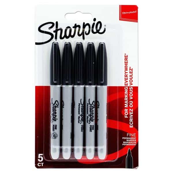 Sharpie Permanent marker Pack 5  - Fine Black