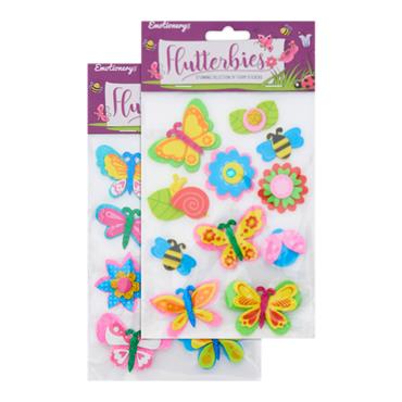 3D Flutterbies Foam Stickers - Butterflies & Flower set 2