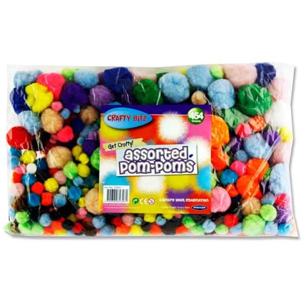454G Bag Asst Pom Poms