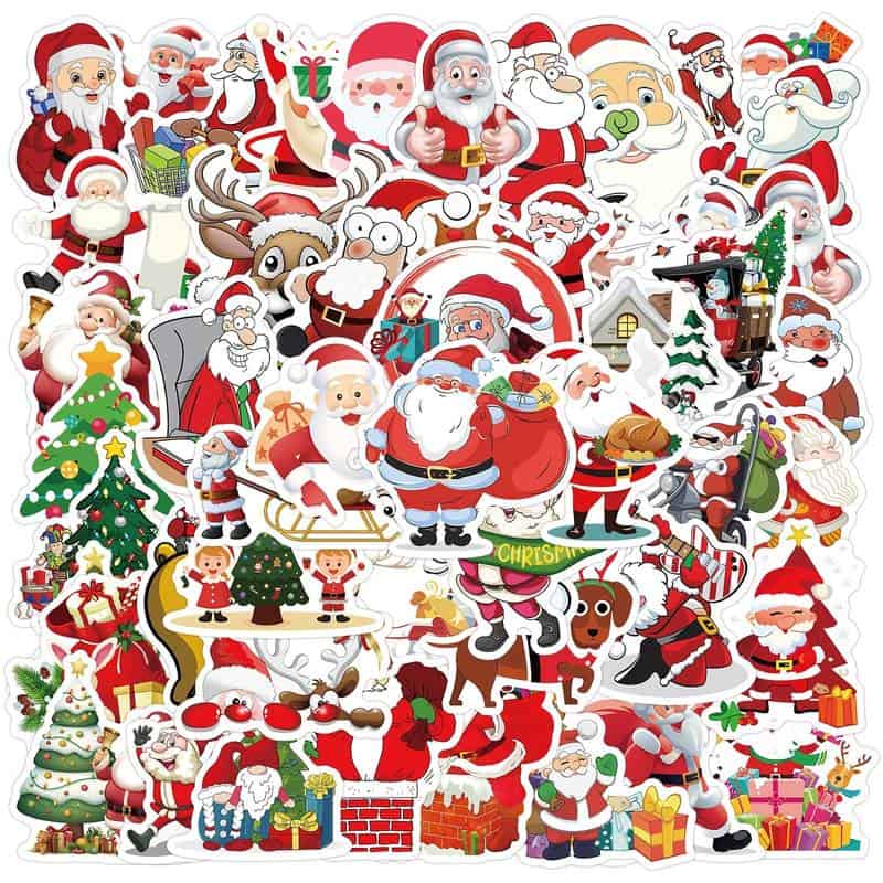 santa 52PCS Cartoon Christmas Sticker - Image 1