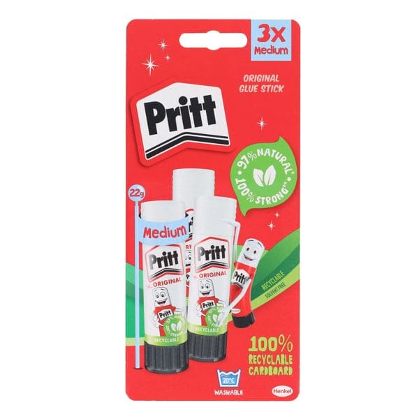 Pritt 22grm glue stick set 3
