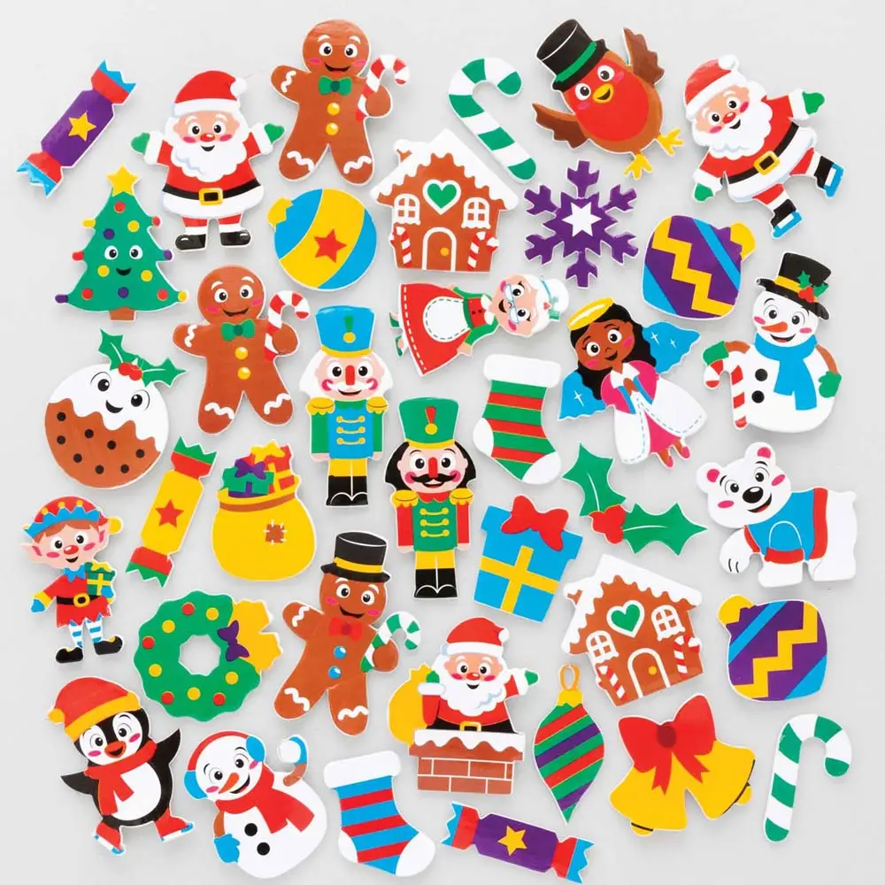 fe765t-m Christmas Foam Stickers 120 Stickers - Image 1