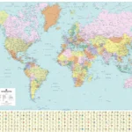 Laminated World Political Wall Map Size: 83 x 120 cm.