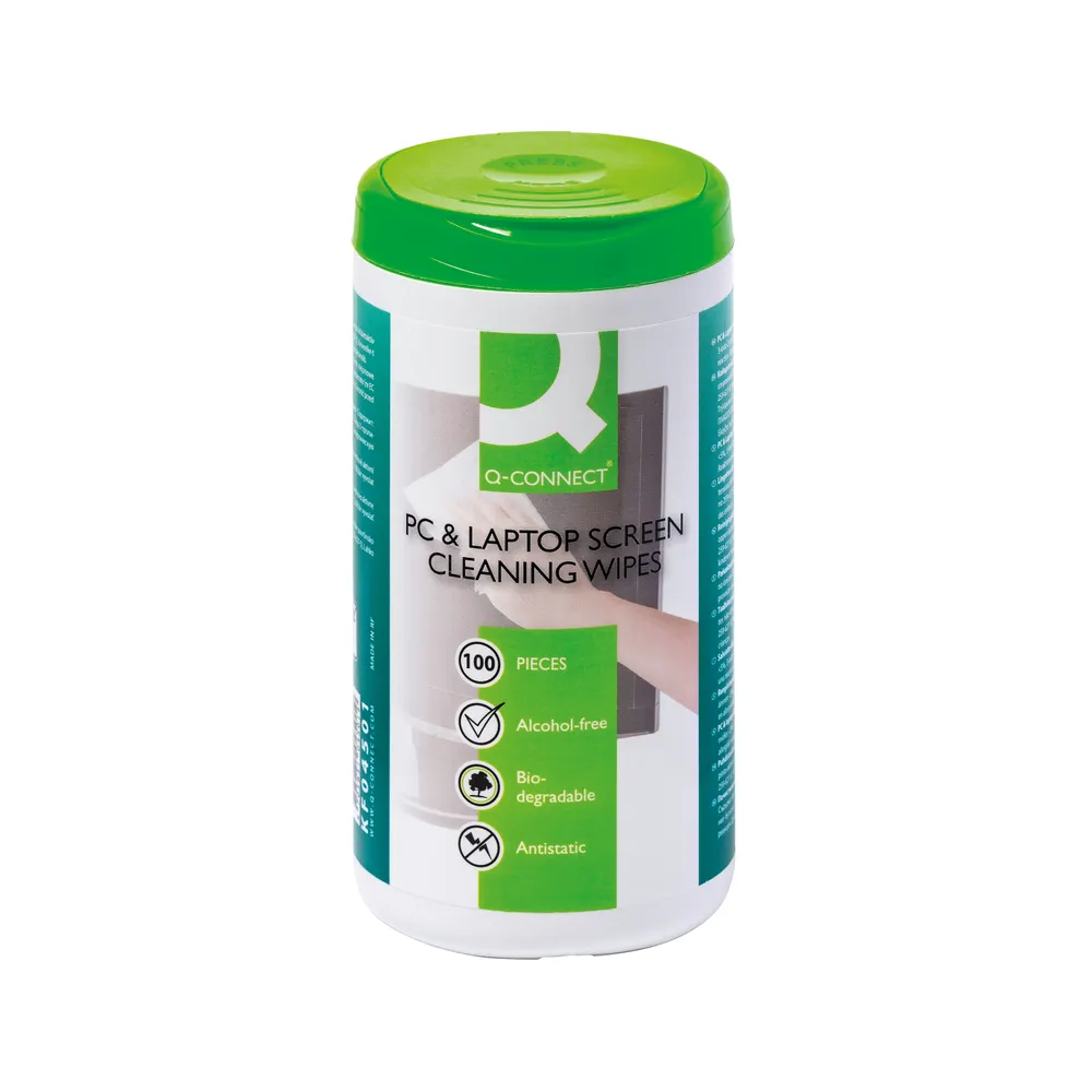 KF04501_01 Q-Connect Screen and Keyboard Wipes (Pack of 100) - Image 1