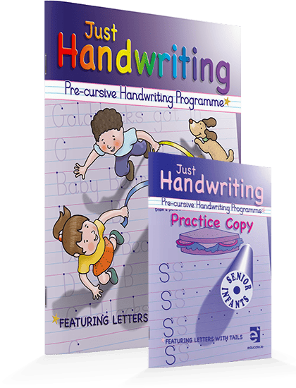 SI 9781908507143 Just Handwriting PRE-CURSIVE - Senior Infants (incl Free Practice Copy) Educate - Image 1