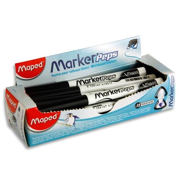 Maped Maped Marker'peps Small Whiteboard Markers - Black Pk12 - Image 1