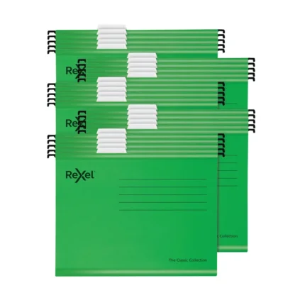 Rexel Classic Suspension Files Foolscap Green (Pack of 25)