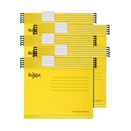 Rexel Classic Suspension Files Foolscap Yellow (Pack of 25)