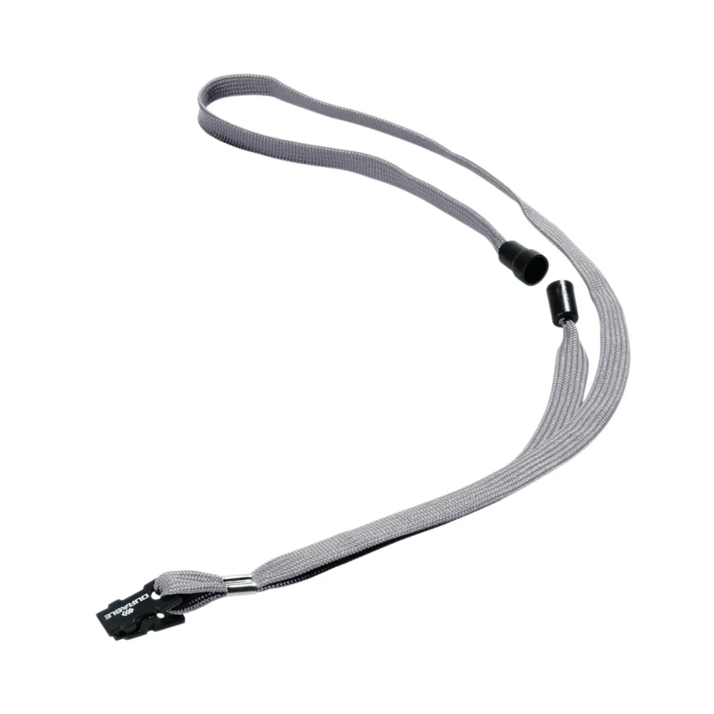 5e4a96d54927916b3800020c Durable Soft Lanyard with Clip and Safety Release Grey (Pack of 10) 8119/10 - Image 1