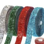 4pcs Self Adhesive Rhinestone Ribbon Crystal Strips